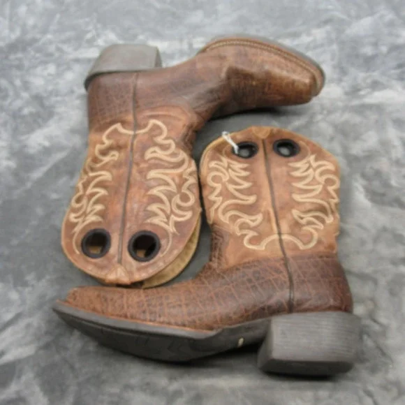 Cody James Western Boots Mens 13 D Brown Leather Square Toe Exotic Faux Elephant - Picture 7 of 16